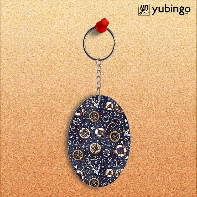 Nautical Blue Oval Key Chain - corporate gift by YuBingo