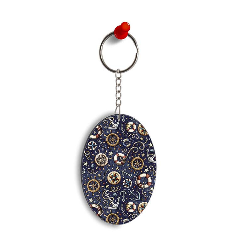 Nautical Blue Oval Key Chain - corporate gift by YuBingo