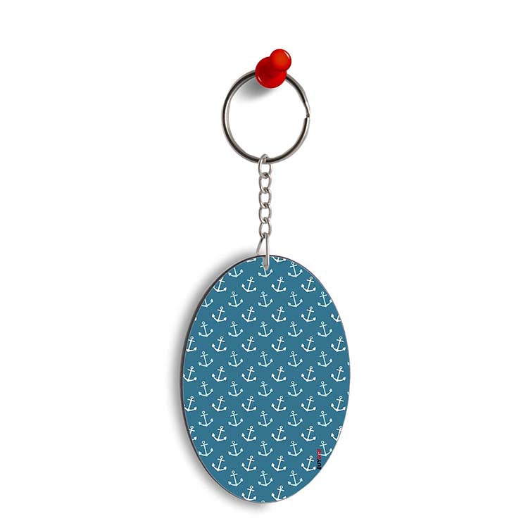 Nautical Pattern Oval Key Chain - corporate gift by YuBingo