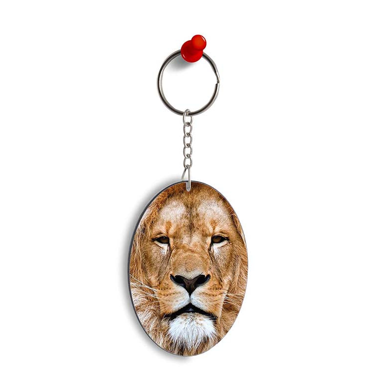 Portrait of Lion Oval Key Chain - corporate gift by YuBingo