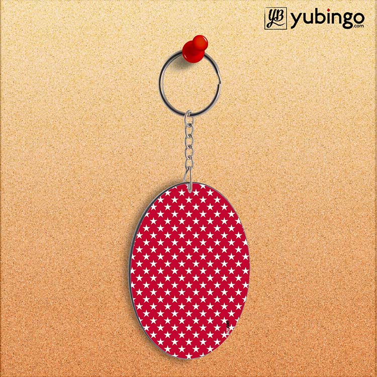 Red Stars Oval Key Chain - product image 2