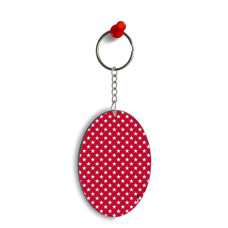 Red Stars Oval Key Chain - corporate gift by YuBingo