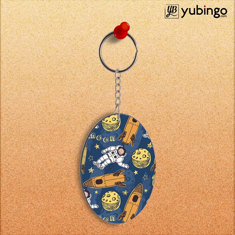 Travel To Moon Oval Key Chain - corporate gift by YuBingo