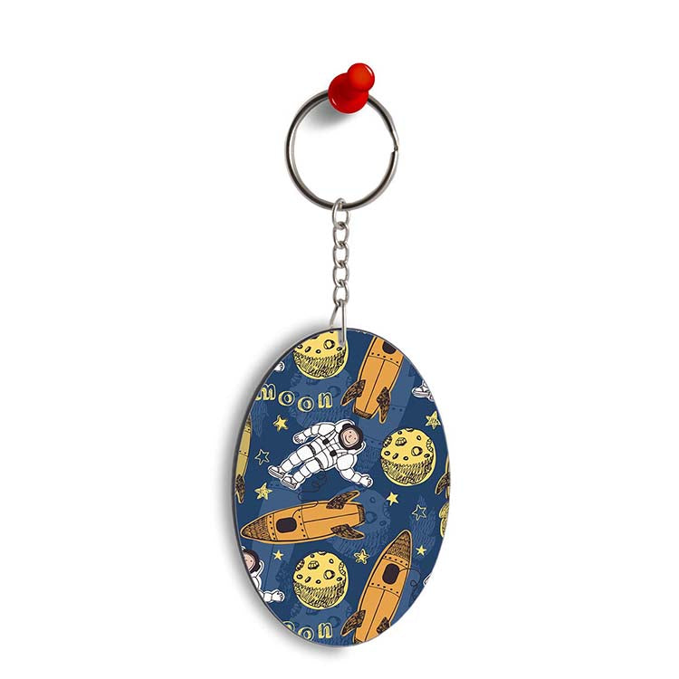 Travel To Moon Oval Key Chain - corporate gift by YuBingo