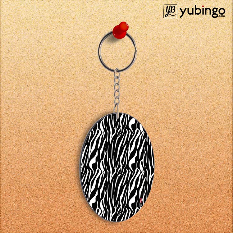 Zebra Stripes Oval Key Chain - corporate gift by YuBingo