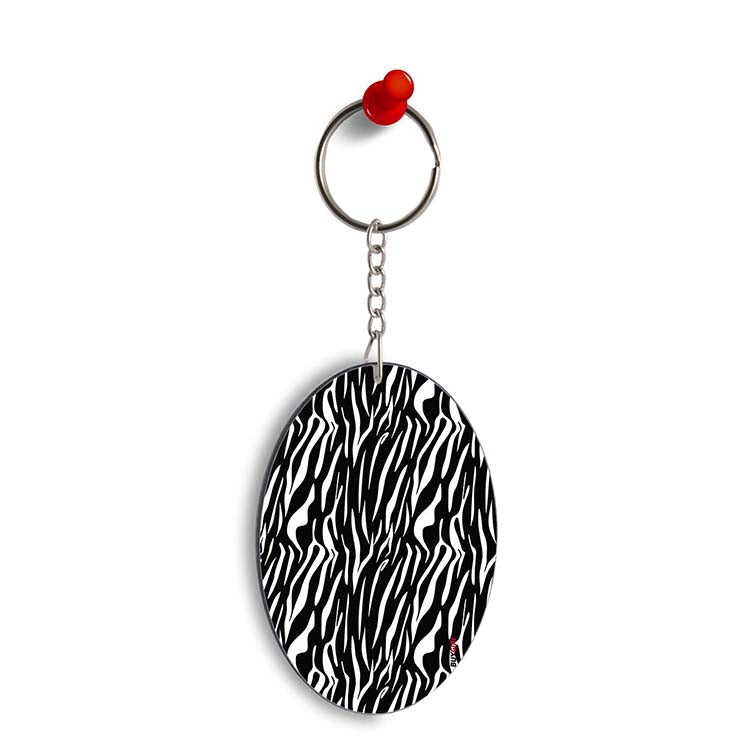 Zebra Stripes Oval Key Chain - corporate gift by YuBingo
