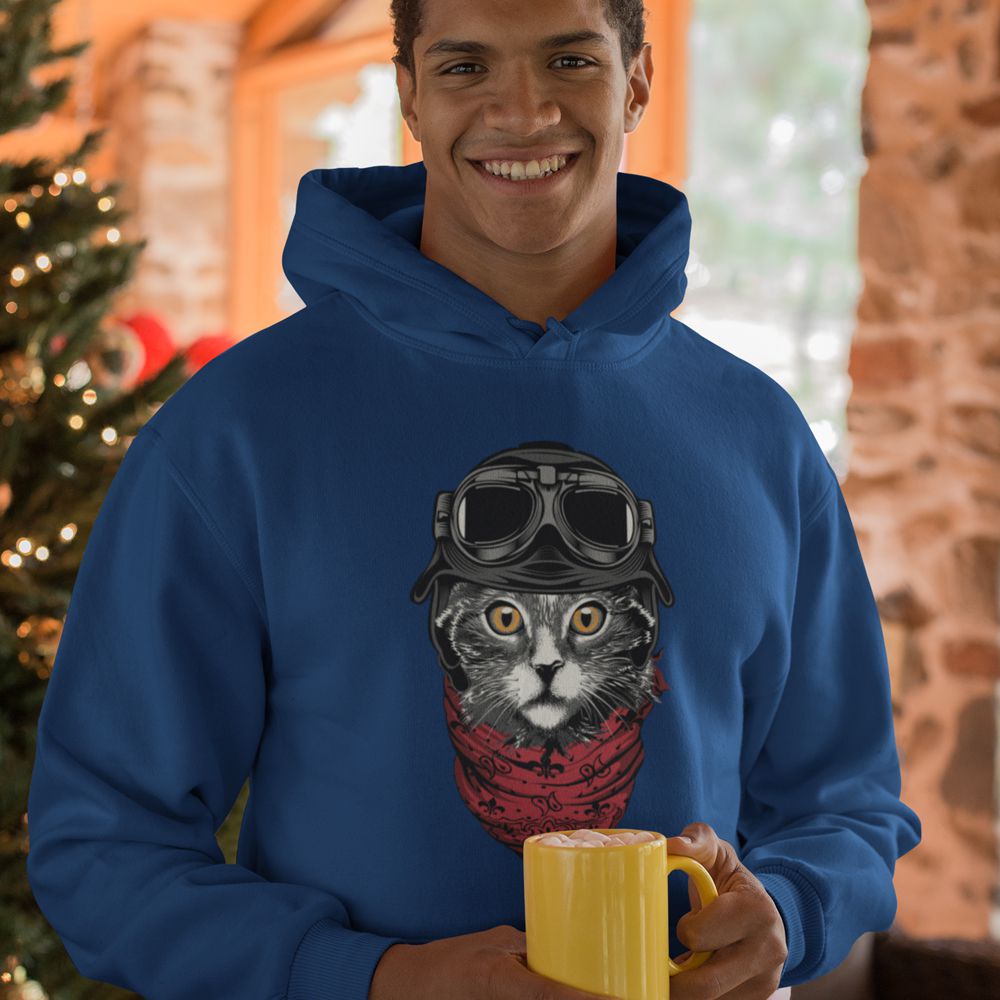 Cat Punk Hoodie-Grey