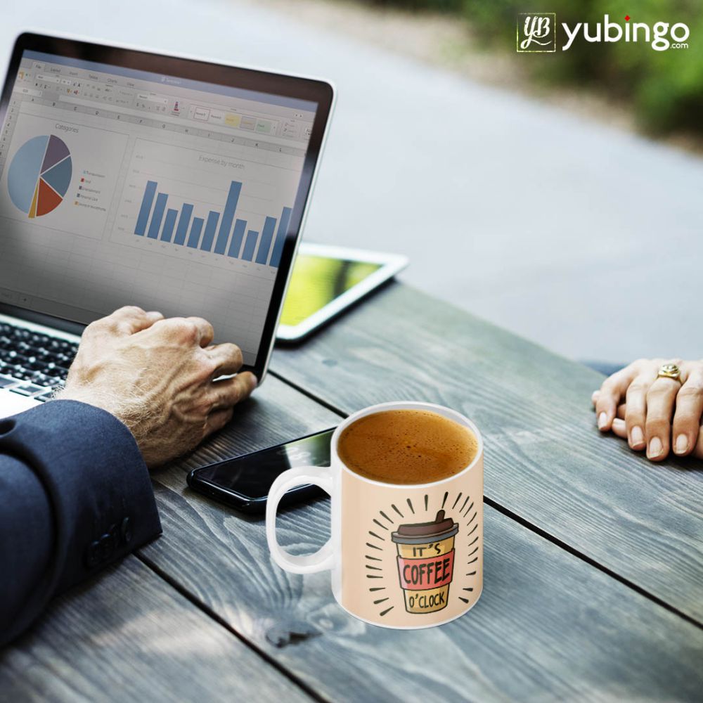 Coffee O Clock Coffee Mug - corporate gift by YuBingo