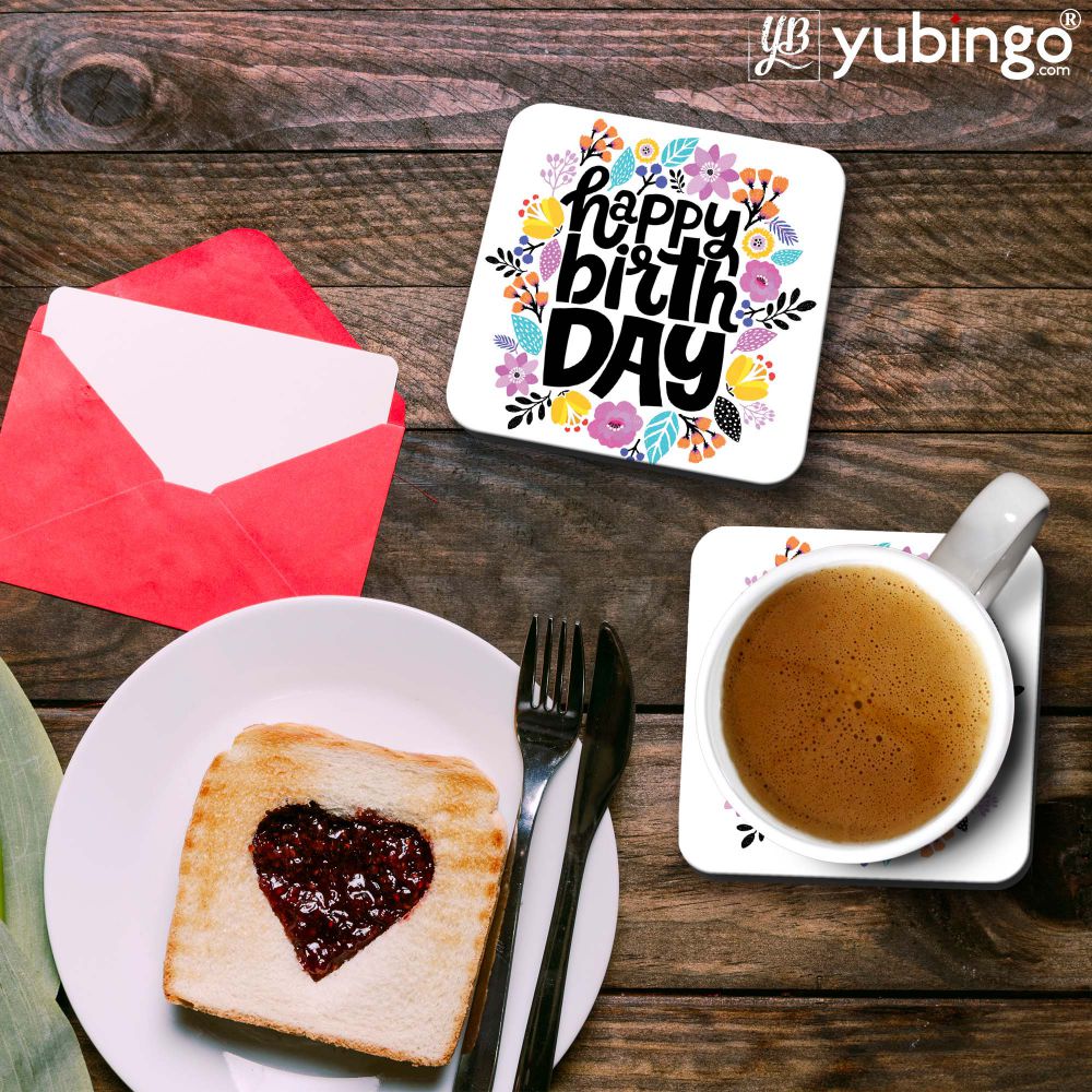 Cool Happy Birthday Coasters - corporate gift by YuBingo