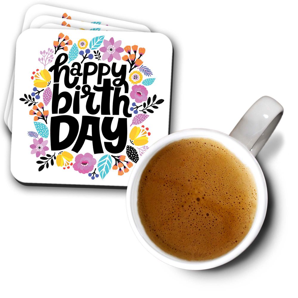 Cool Happy Birthday Coasters - corporate gift by YuBingo