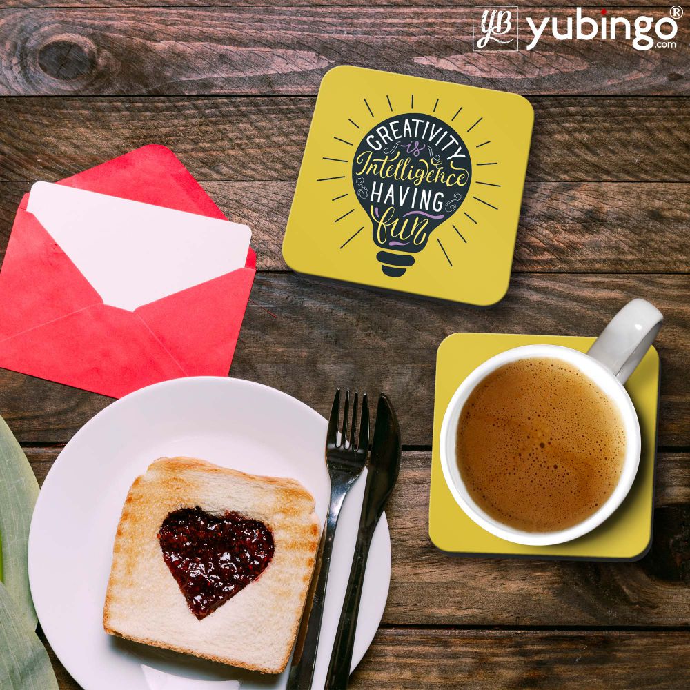 Creativity and Fun Coasters - corporate gift by YuBingo