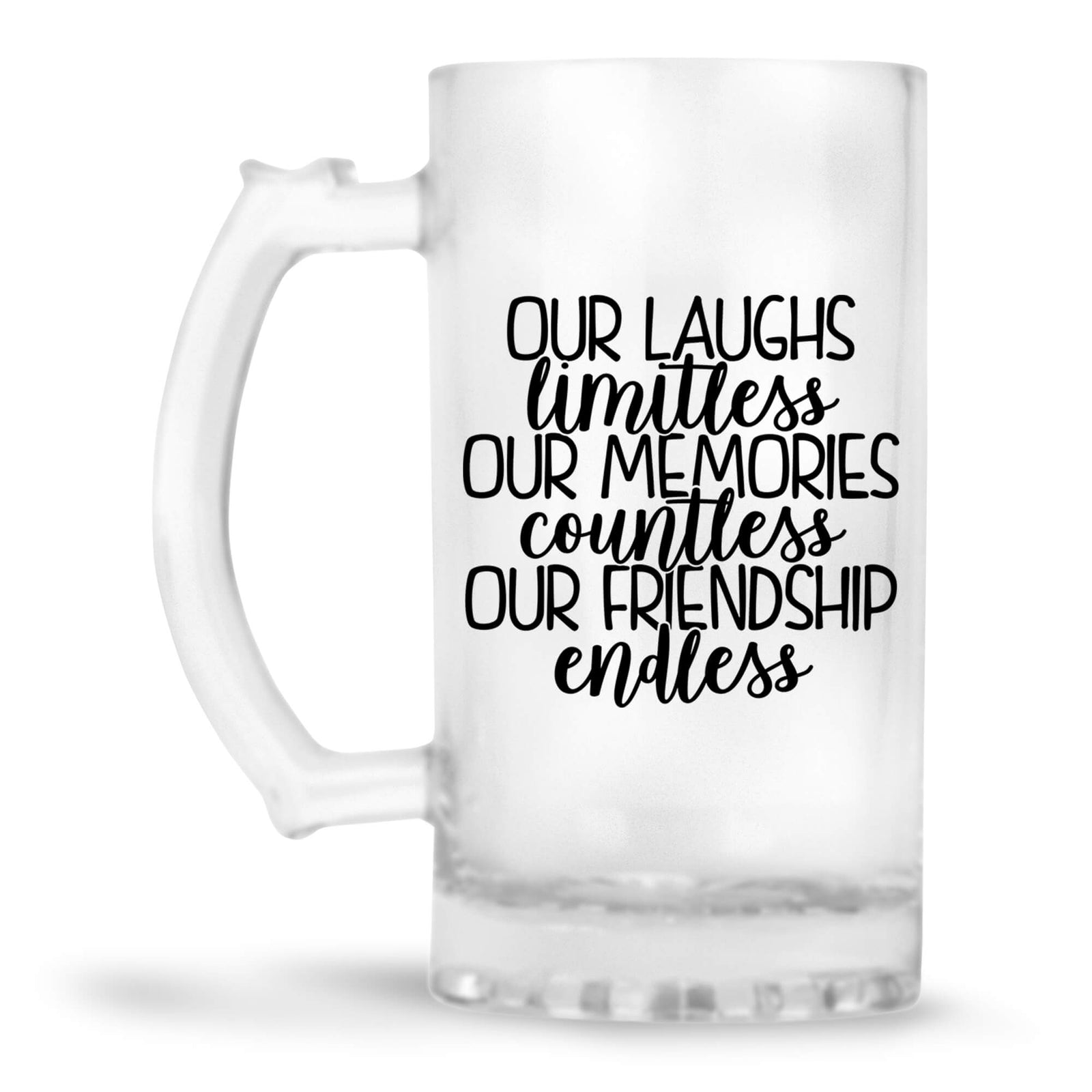 Friendship Is Endless Beer Mug - corporate gift by YuBingo