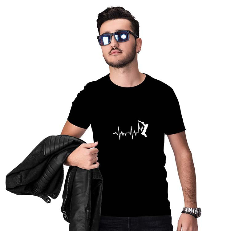 Heart Beats for Cricket Men T-Shirt - corporate gift by YuBingo