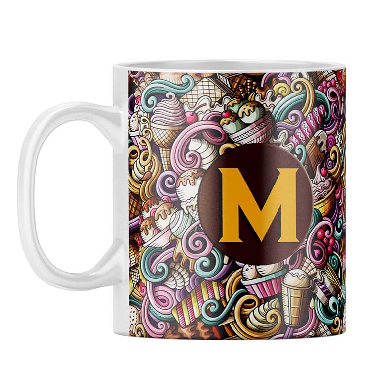 Ice Cream Explosion Customised Alphabet Coffee Mug - corporate gift by YuBingo