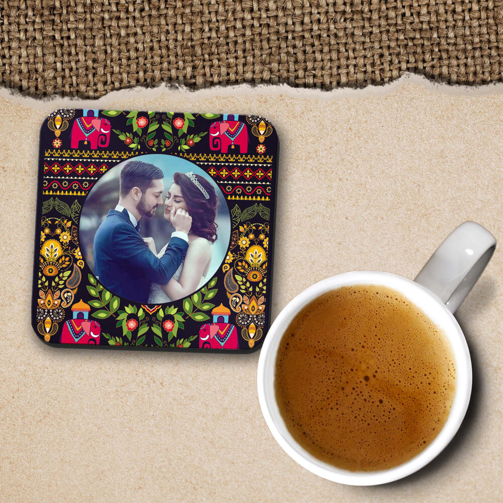 Mughal Pattern Photo Coasters - corporate gift by YuBingo