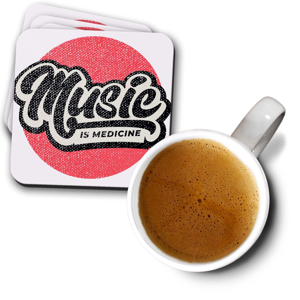 Music is Medicine Coasters - corporate gift by YuBingo