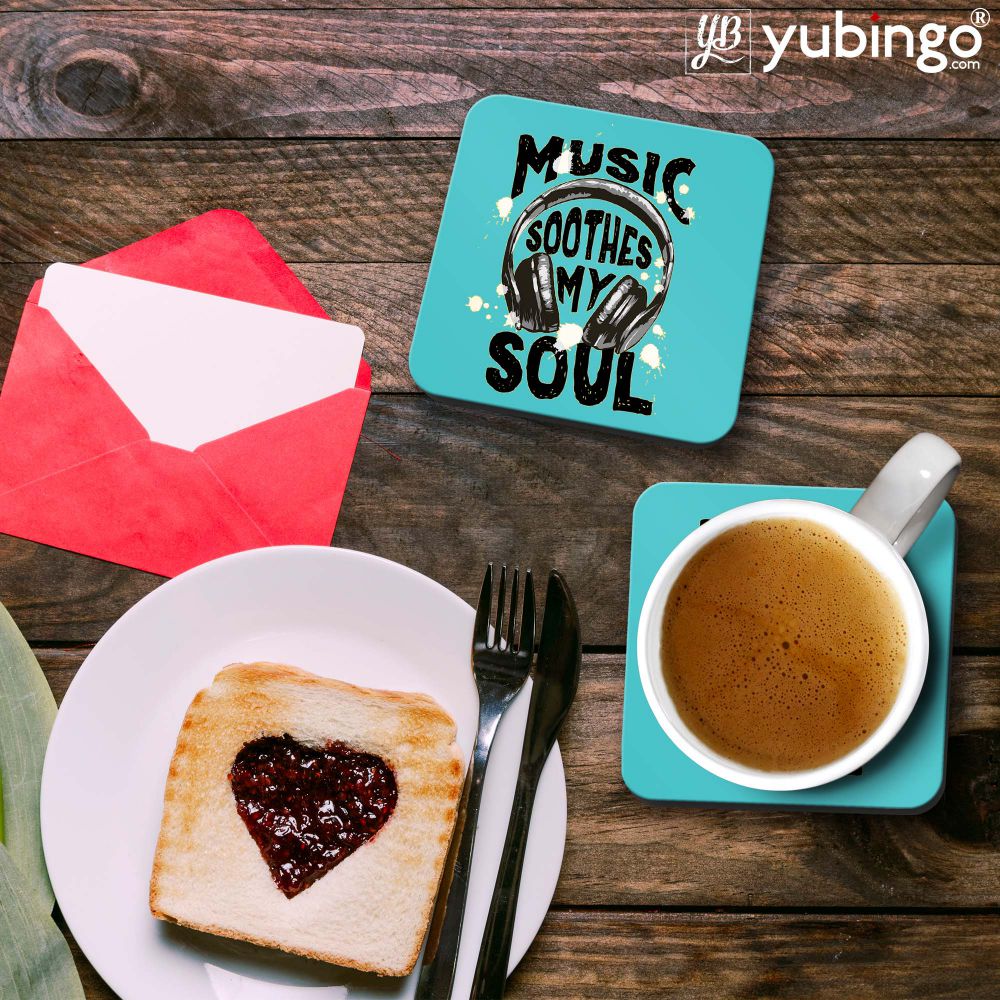Music Soothes My Soul Coasters - corporate gift by YuBingo