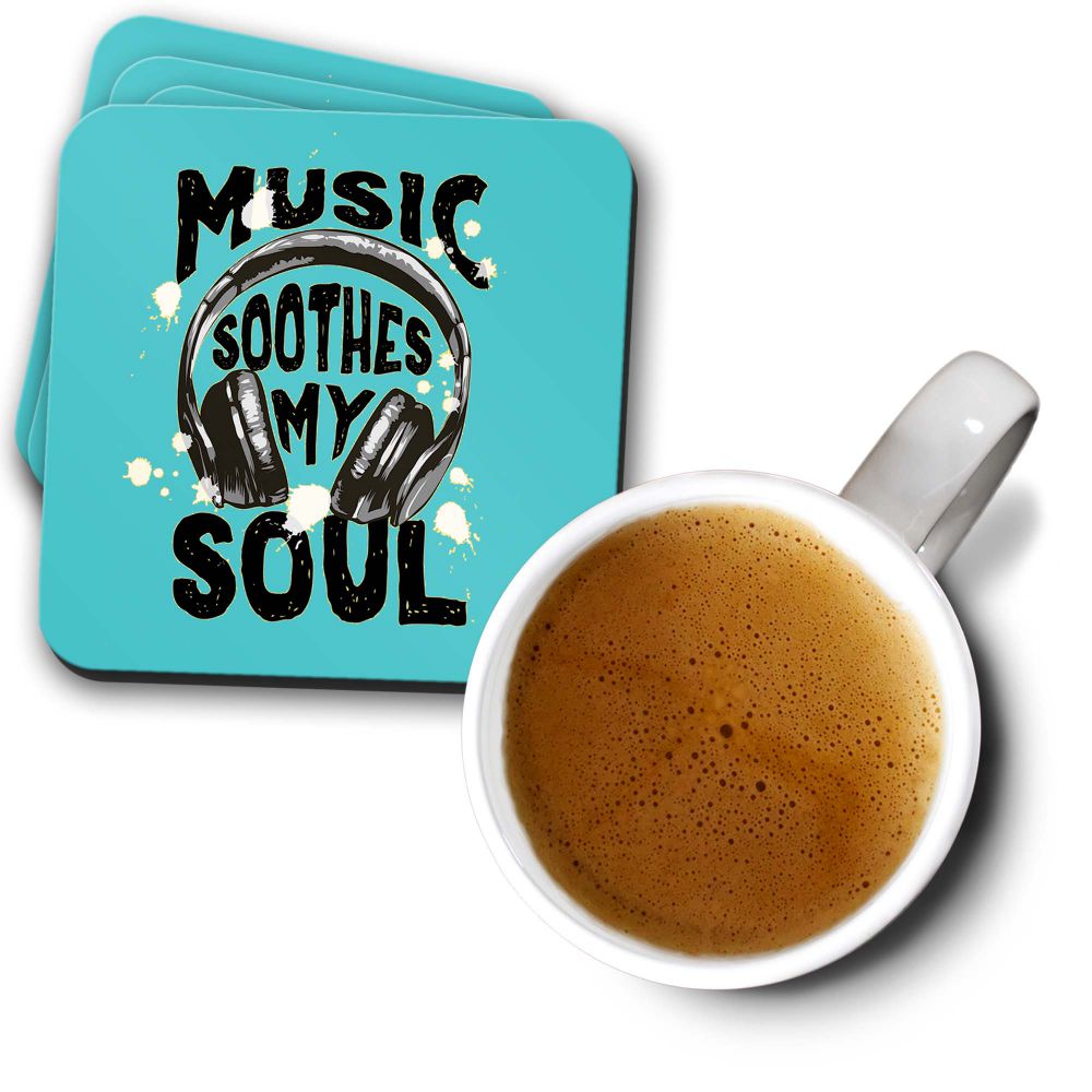 Music Soothes My Soul Coasters - corporate gift by YuBingo