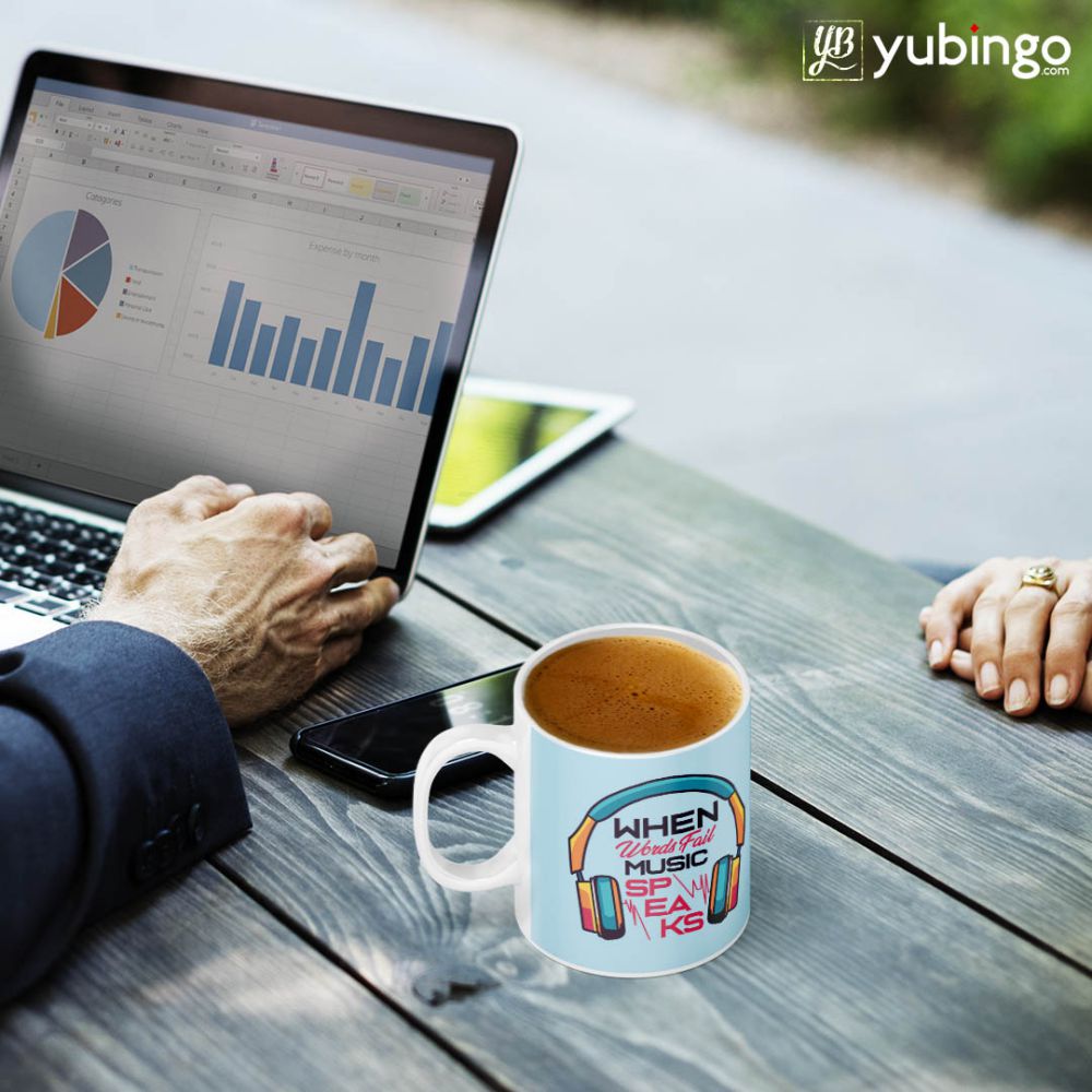 Music Speaks Coffee Mug - corporate gift by YuBingo