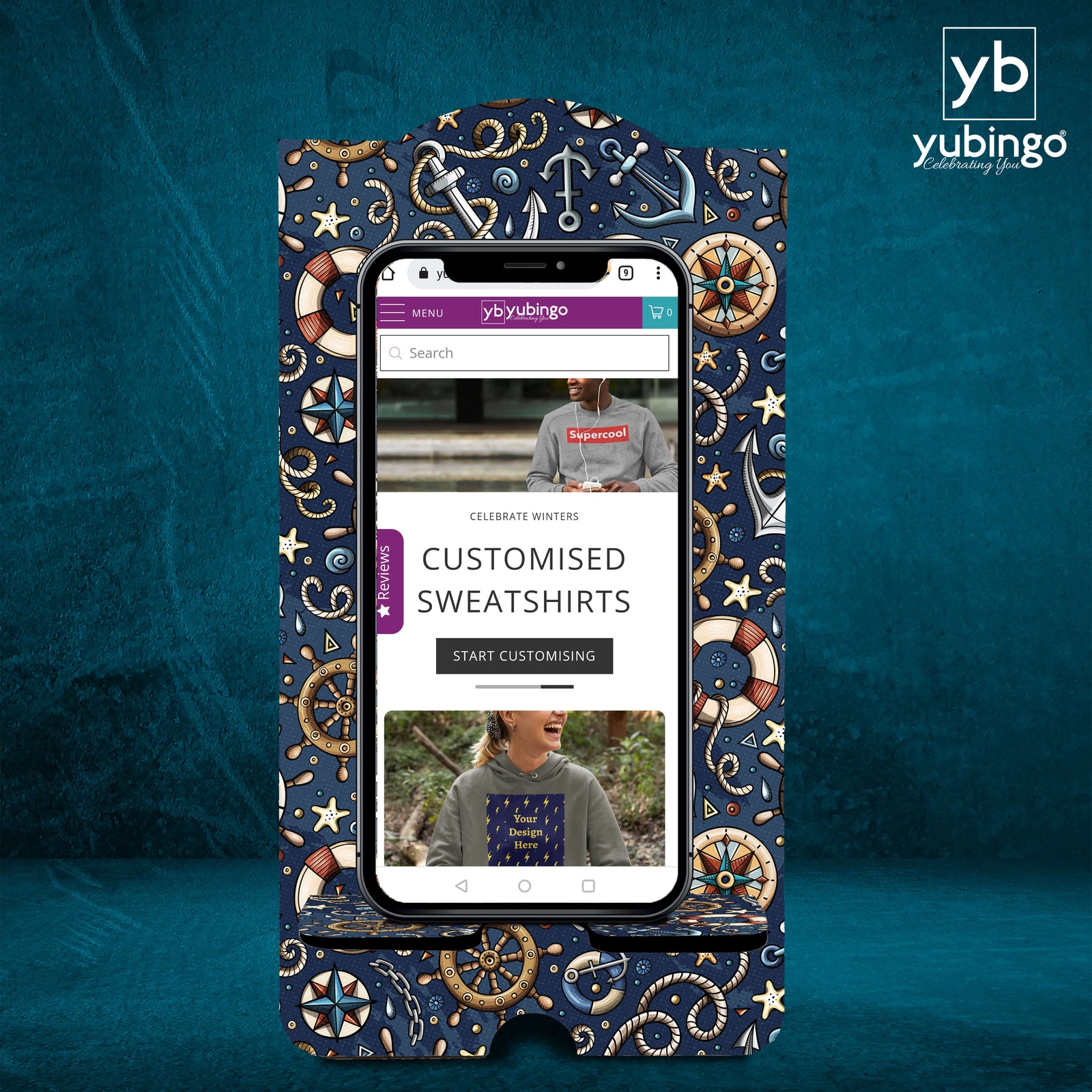 Nautical Blue Mobile Stand - corporate gift by YuBingo