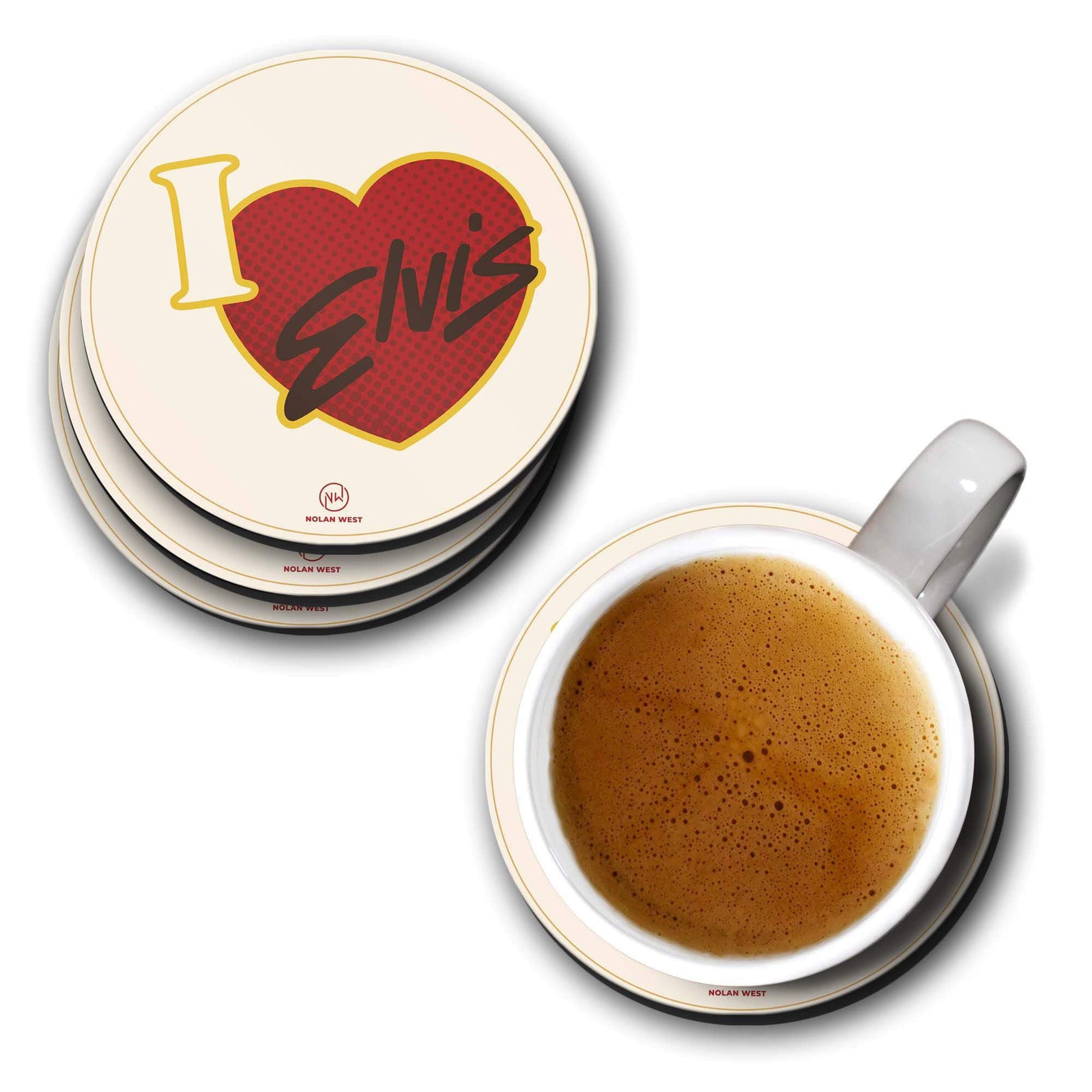 Nolan West Elvis Presley | I Love Elvis Coasters - corporate gift by YuBingo