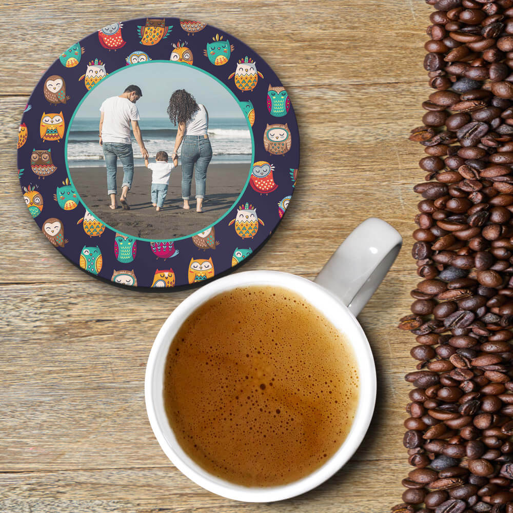 Owly Pattern Photo Coasters - corporate gift by YuBingo