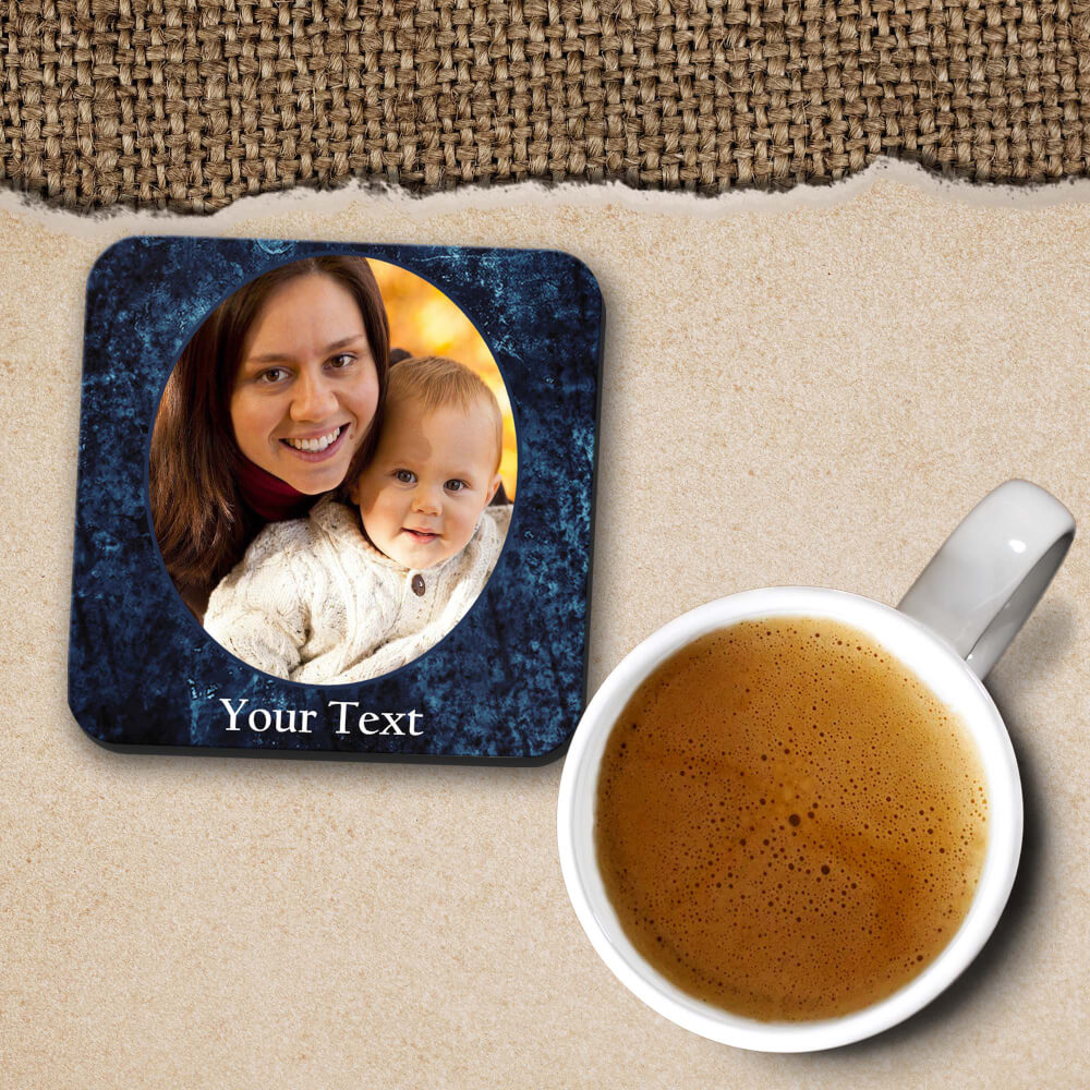 Photo on Blue Coasters - corporate gift by YuBingo