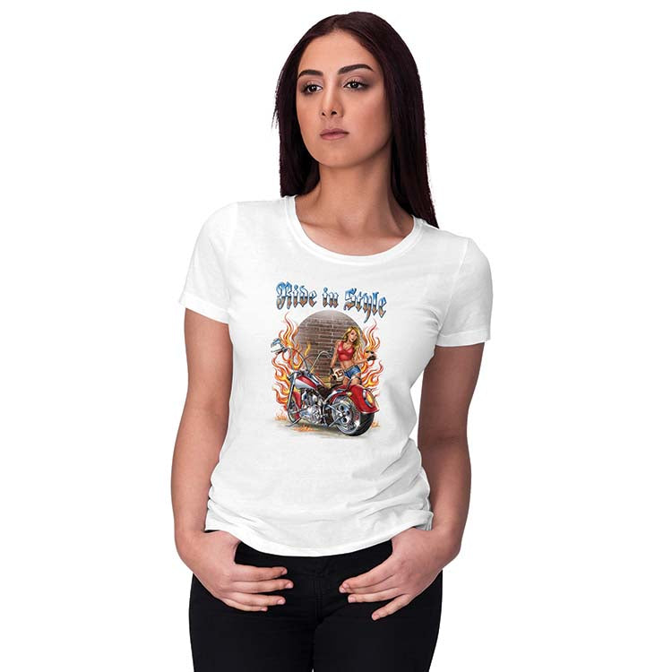 Ride In Style Women T-Shirt - corporate gift by YuBingo
