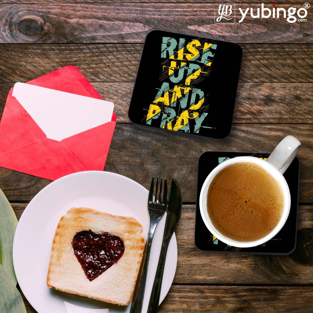 Rise Up and Pray Coasters - corporate gift by YuBingo