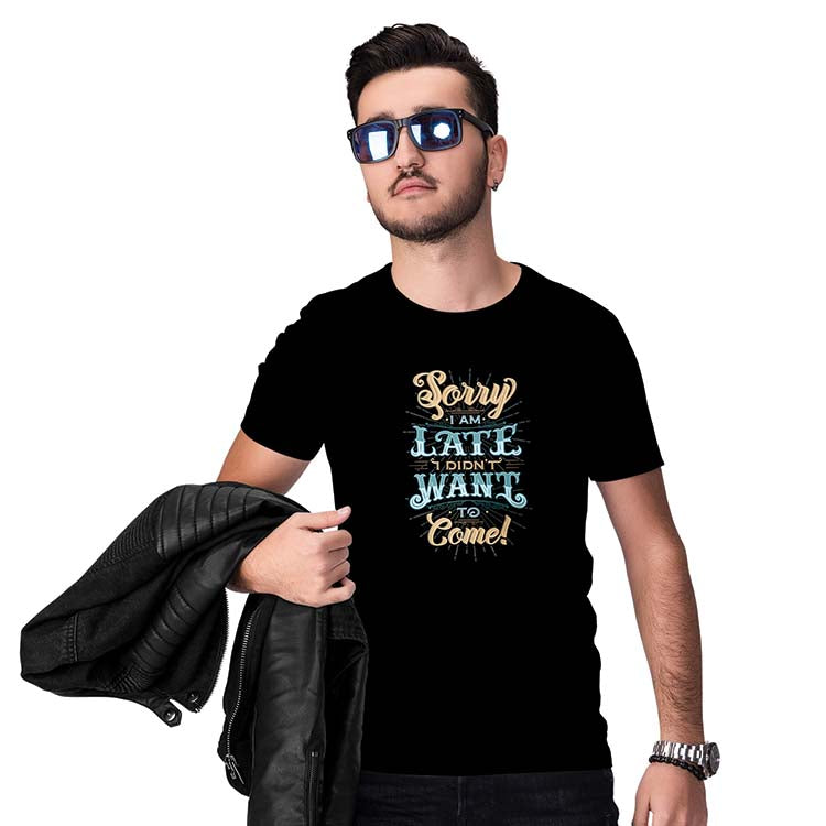 Sorry I Am Late Men T-Shirt - corporate gift by YuBingo