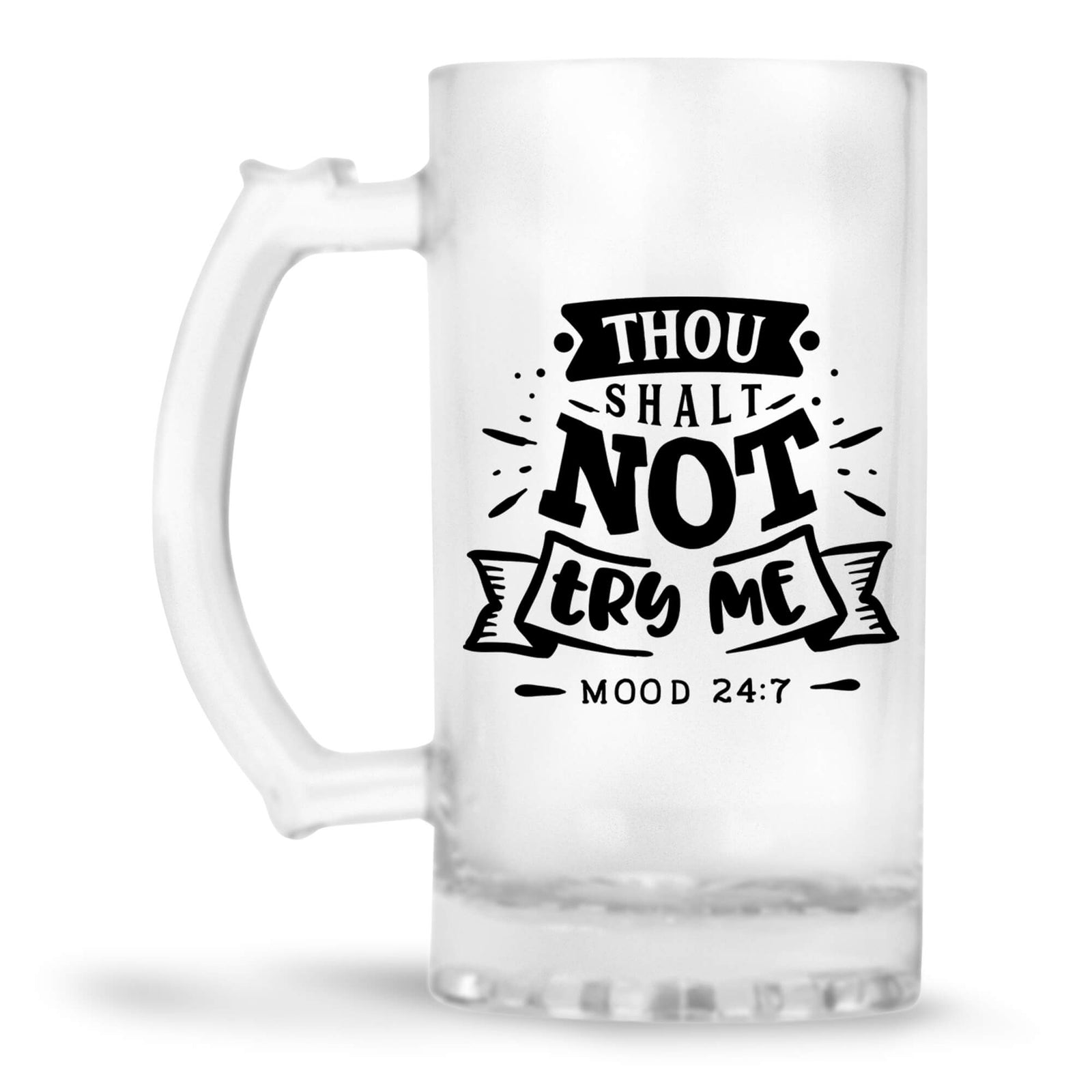 Thou Shalt Not Try Me  Beer Mug - corporate gift by YuBingo