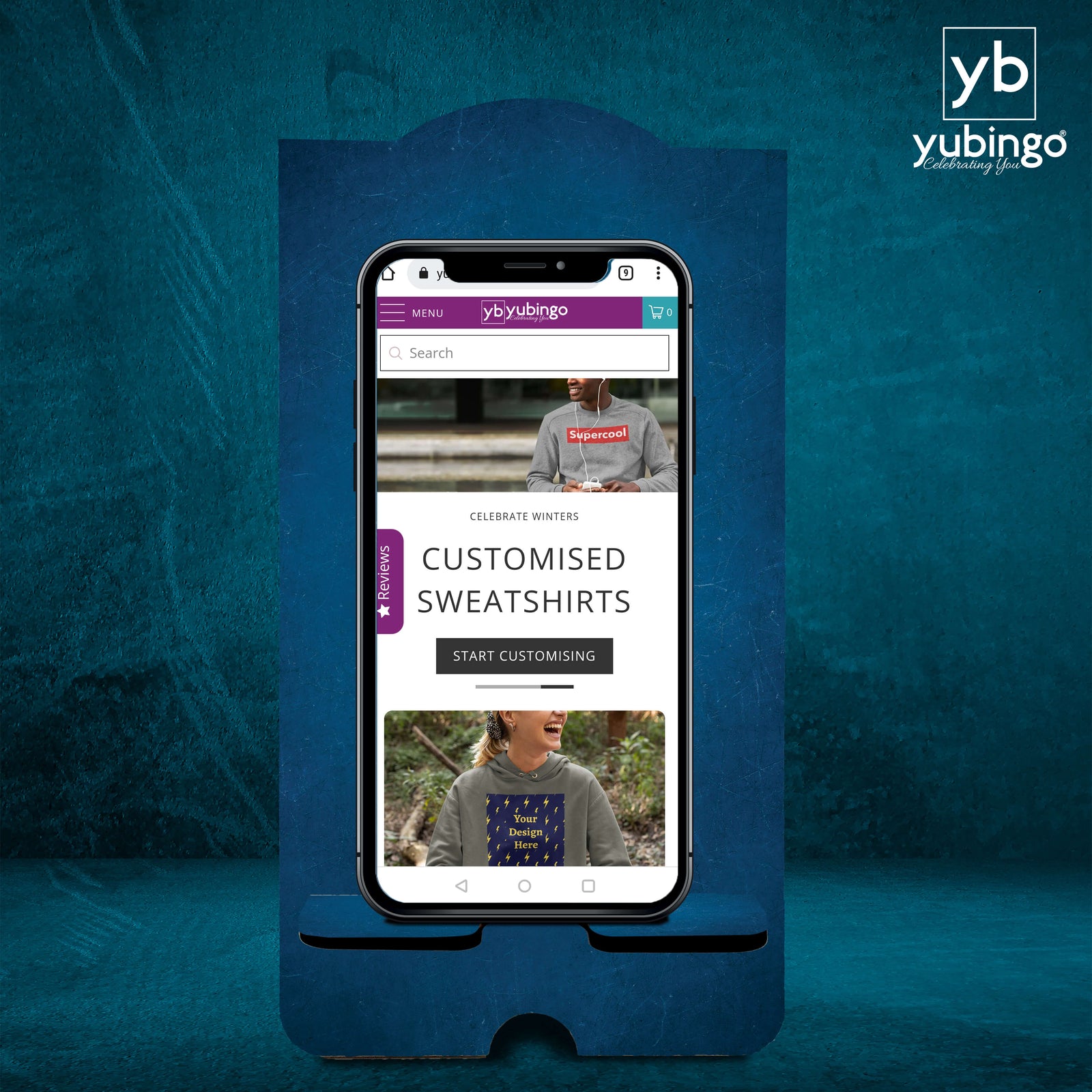 Wow Blue Mobile Stand - corporate gift by YuBingo