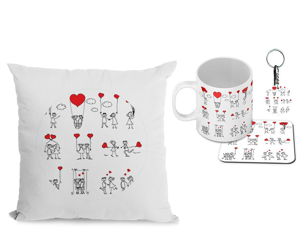 You are my sweetie Cushion, Coffee Mug with Coaster and Keychain - corporate gift by YuBingo