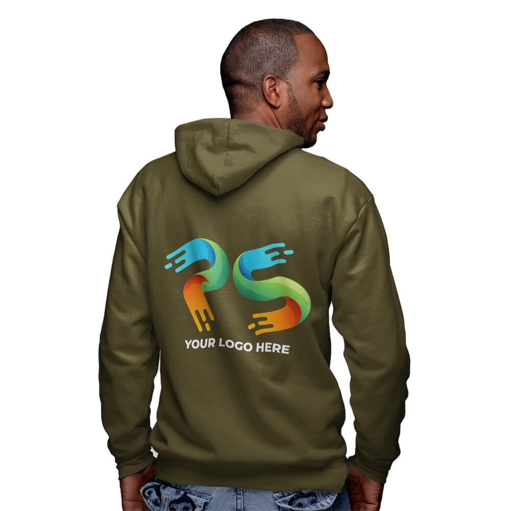 Kiwi Green Customised Zipper Hoodie - Back  Print - corporate gift by YuBingo